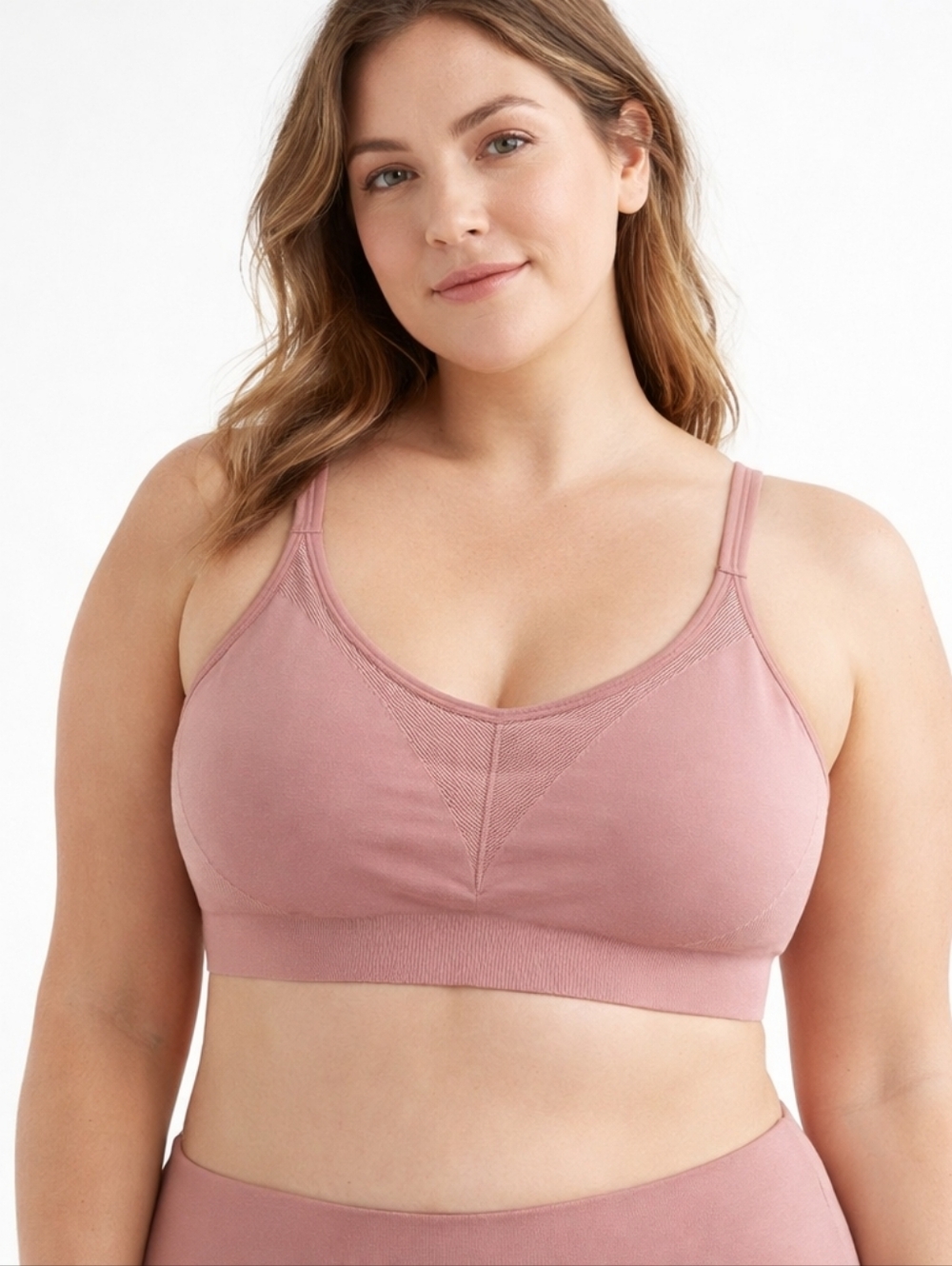 Soma Seamless Ballet Back Wireless Bra Mauve Size XXL